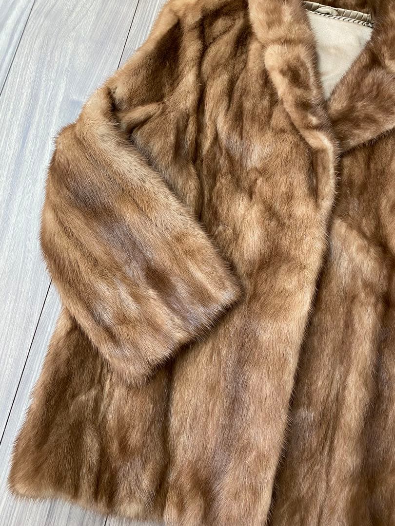 美品　リアルファーコート FOX ブラウン　毛皮　13号