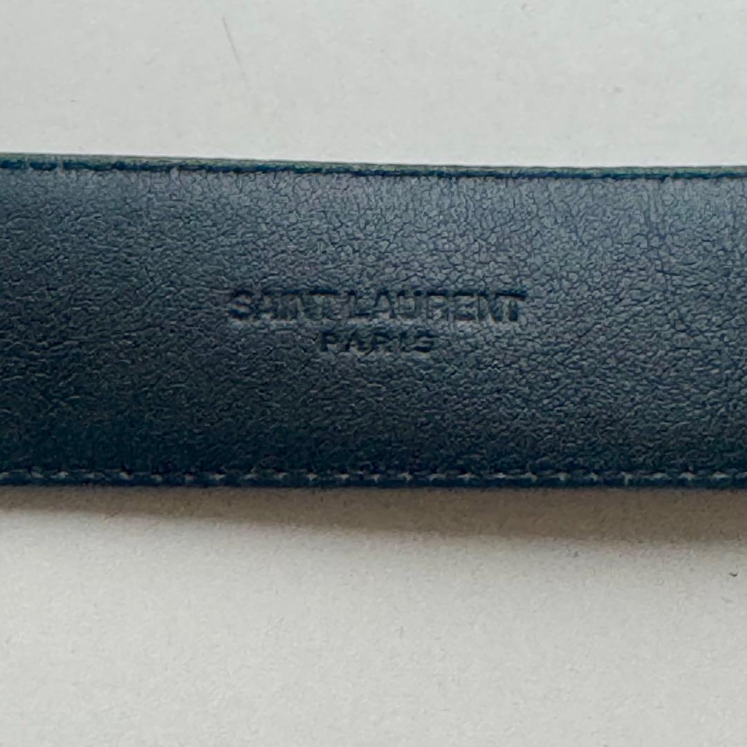 【SAINT LAURENT】サンローラン　カサンドラ　ロゴ　ベルト　ブラック