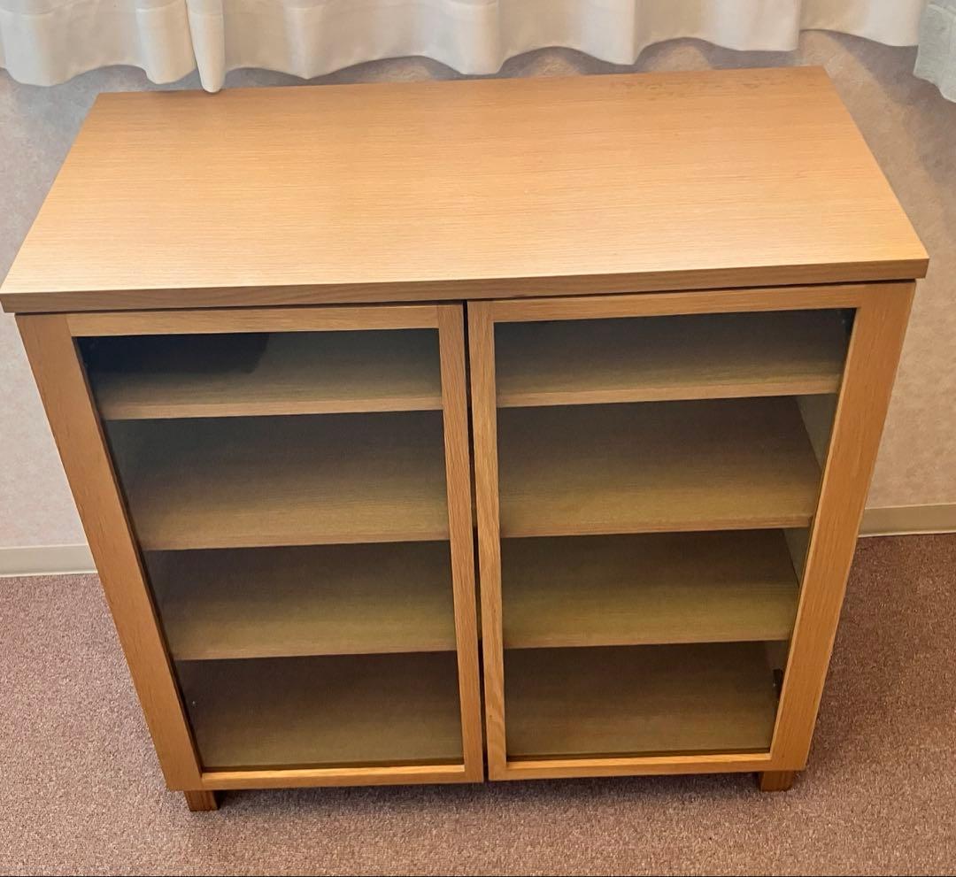 定価値下げ(^^)★稀少 廃盤★無印良品　脚付 ガラス扉キャビネット 送料込み