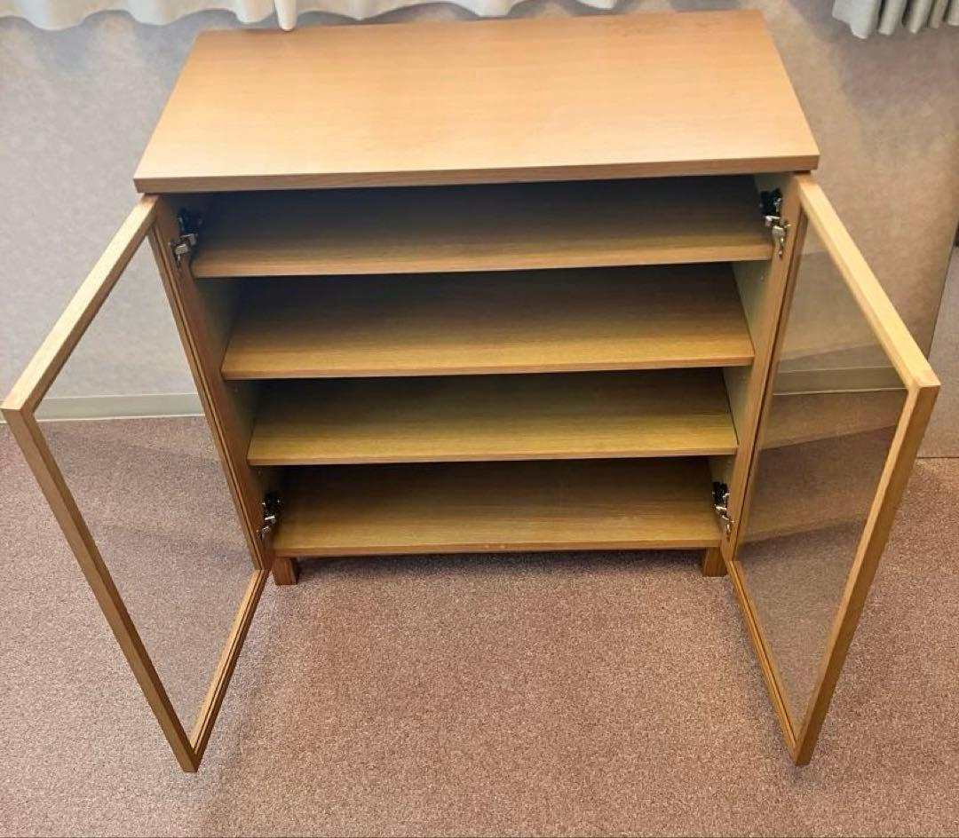 定価値下げ(^^)★稀少 廃盤★無印良品　脚付 ガラス扉キャビネット 送料込み