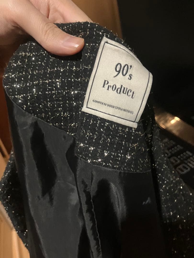 ジャケット・アウター ALUDE SELECT nocollar lame tweed jacket