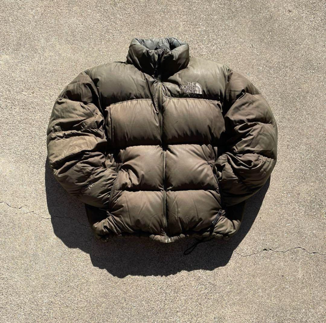 【希少！】美品！90s レトロヌプシ　センターロゴ　カーキ　M ノースフェイス