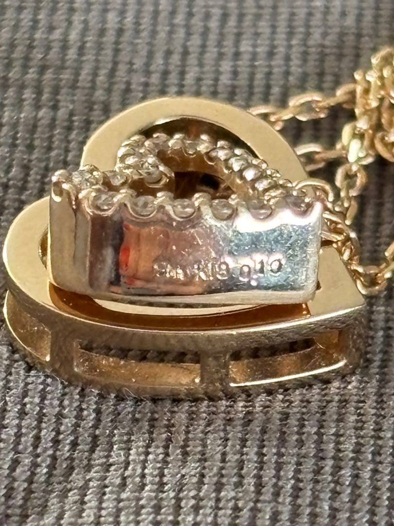 スタージュエリー限定K18 ダイヤ0.1ct ハートネックレス（チャーム着脱可）