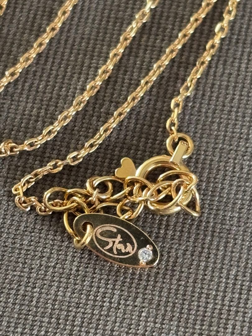 スタージュエリー限定K18 ダイヤ0.1ct ハートネックレス（チャーム着脱可）