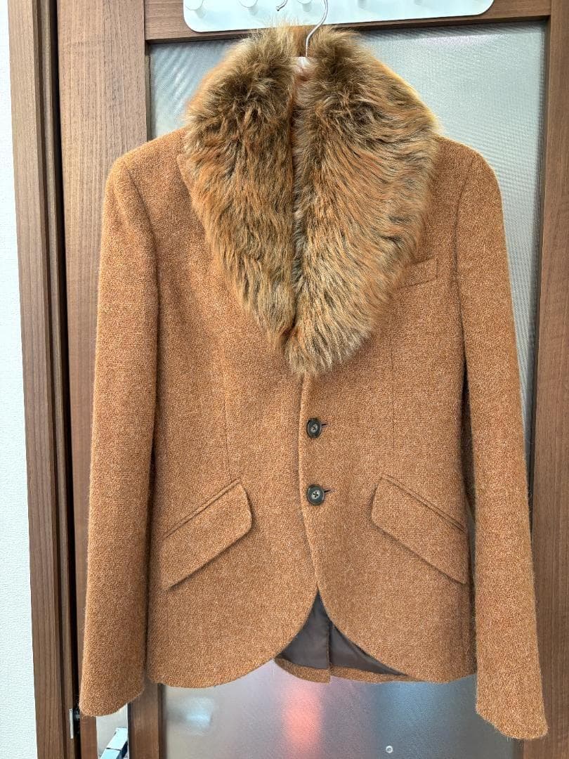 【qhmirai】★ラルフローレン ジャケット ファー付き 羊毛＆アルパカ