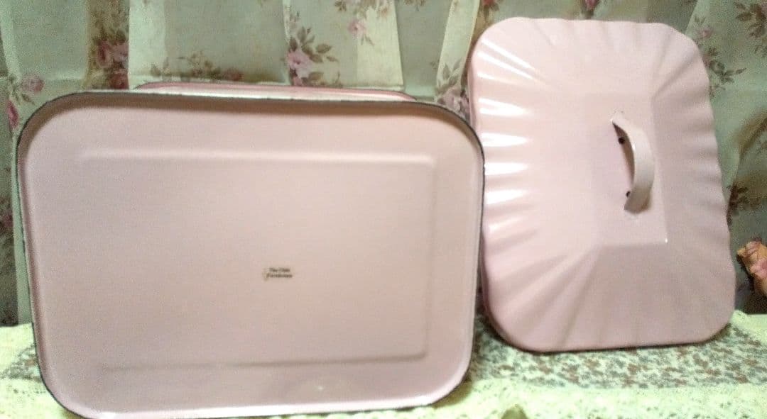 限定お値下げ☆ホーローケーキ缶 ピンク ザオールドファームハウス