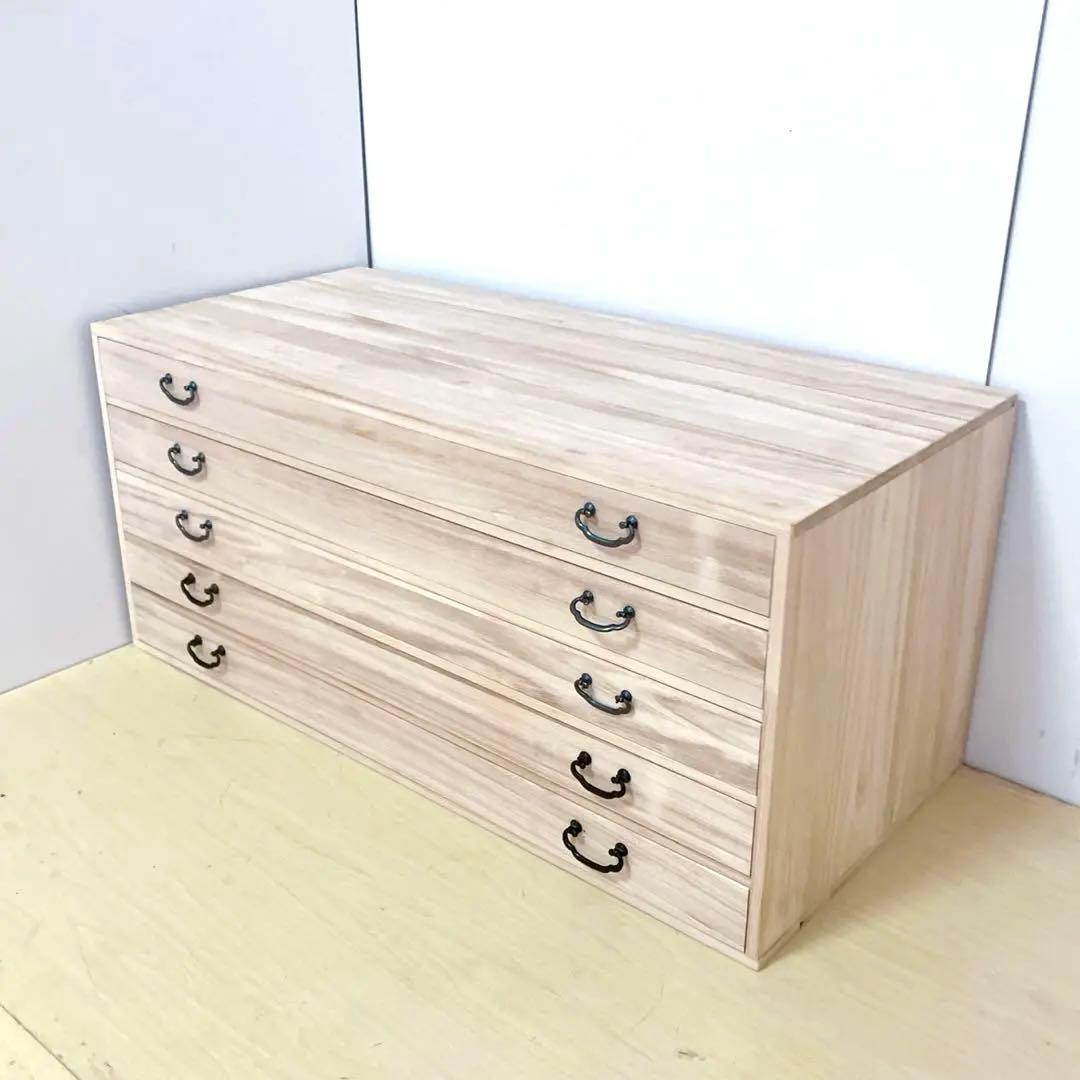 桐箪笥　桐タンス 5段　着物たんす　和装　収納　幅95×高さ43×奥行き44cm