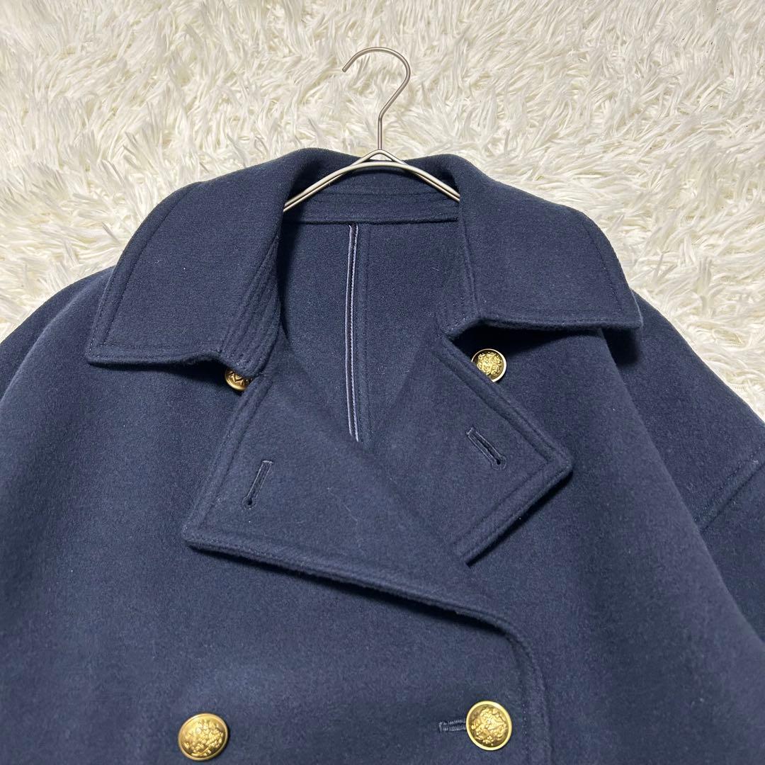 フレームワーク　Super 100ダブルクロスPコート　ネイビー　M 金ボタン