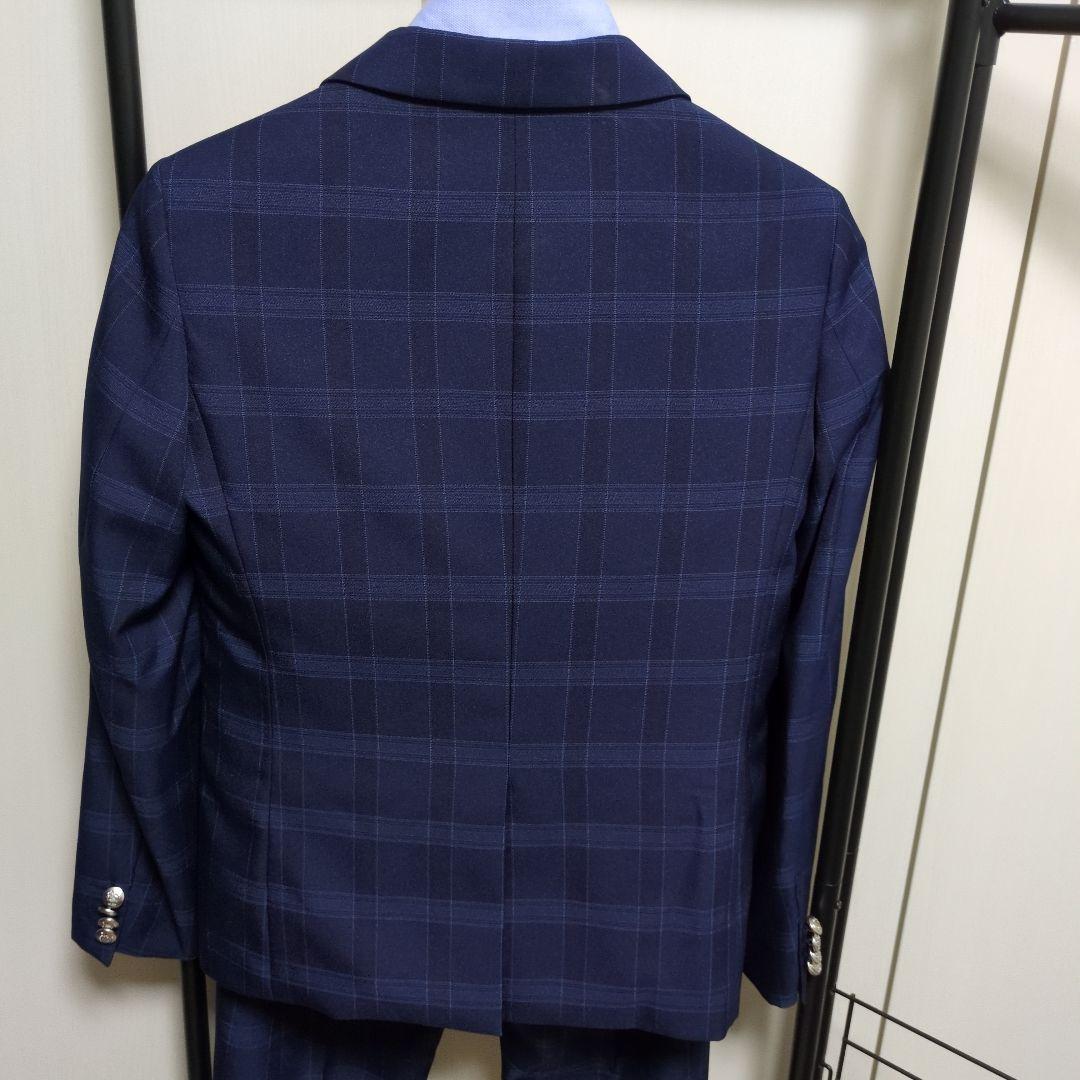 WONDER FACTORY ネイビー チェック柄 スーツ 160A