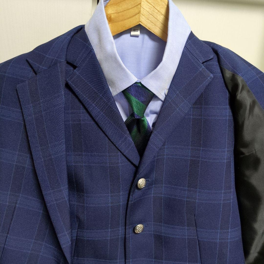 WONDER FACTORY ネイビー チェック柄 スーツ 160A