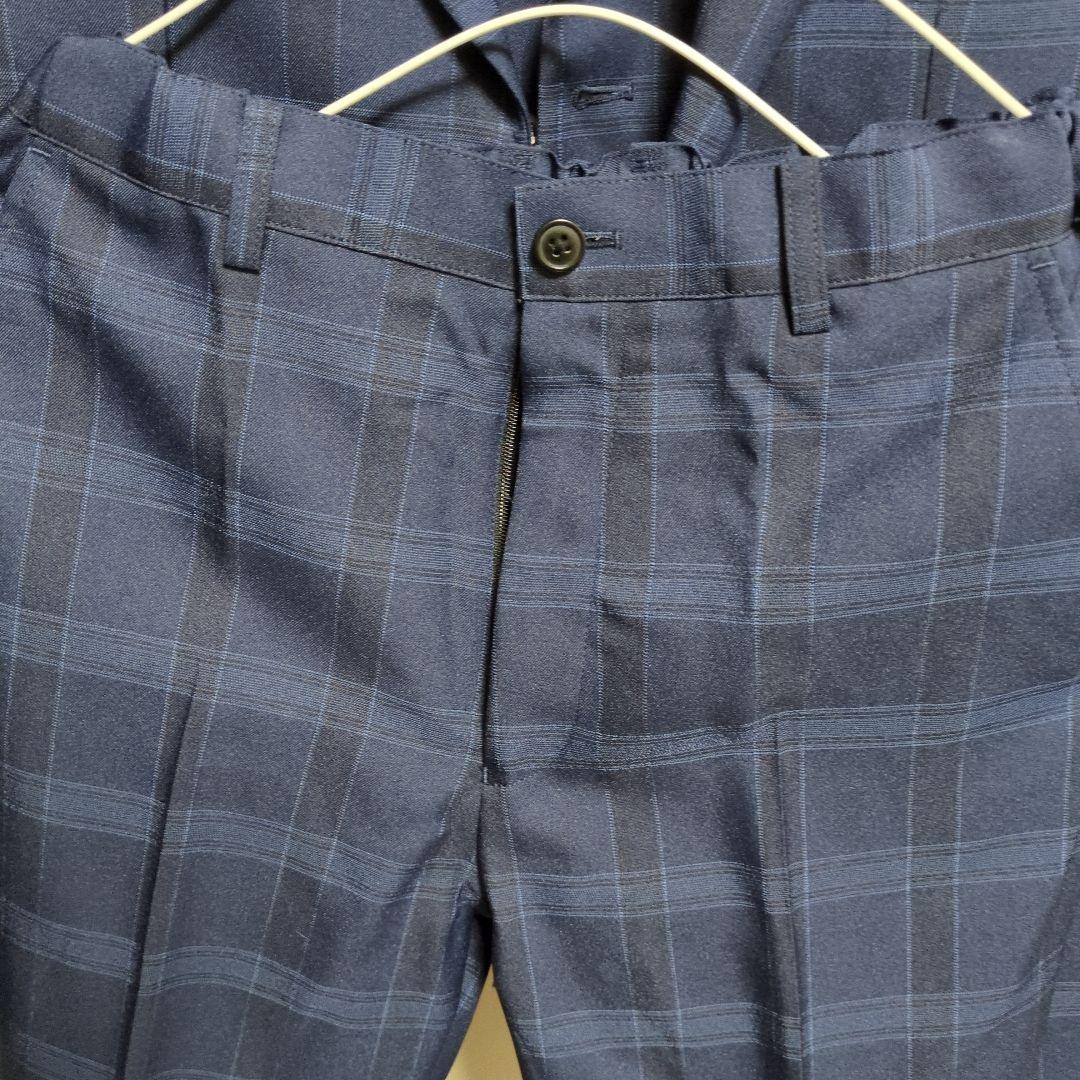 WONDER FACTORY ネイビー チェック柄 スーツ 160A