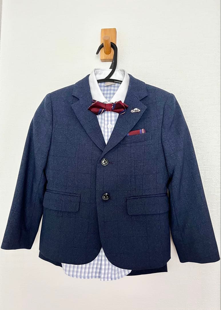 プティマイン フォーマル 紺 ジャケット ショートパンツ 5点セット 110