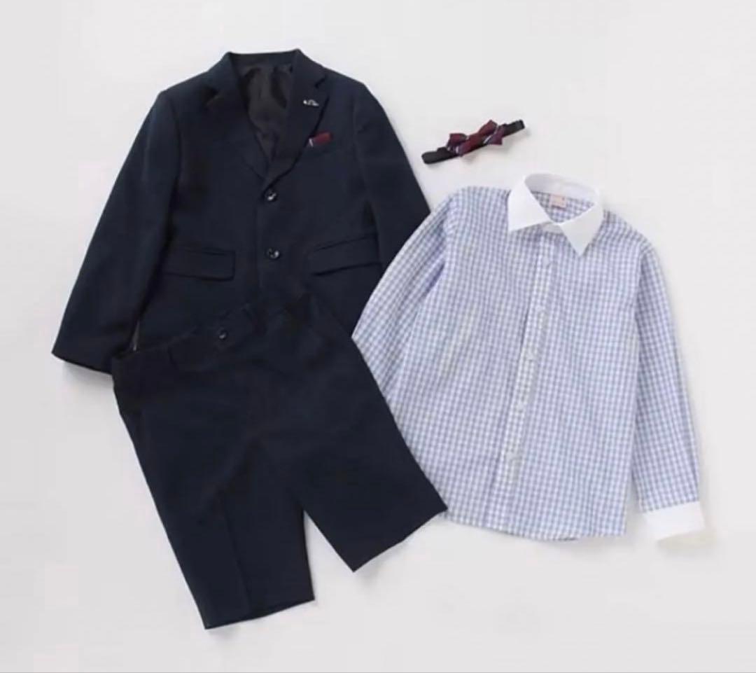 プティマイン フォーマル 紺 ジャケット ショートパンツ 5点セット 110