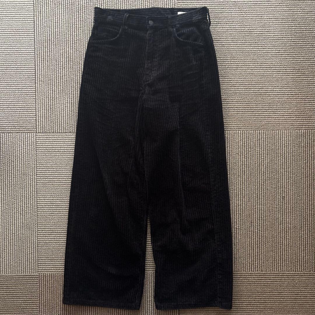 パンツ LIDNM Wide Ridge Washed Corduroy BLACK