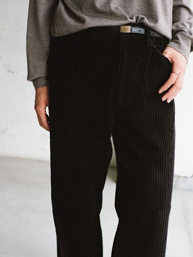 パンツ LIDNM Wide Ridge Washed Corduroy BLACK