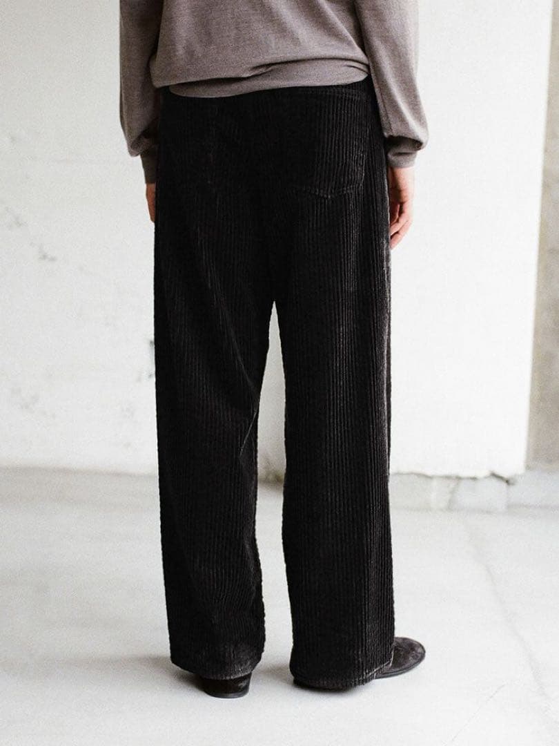 パンツ LIDNM Wide Ridge Washed Corduroy BLACK