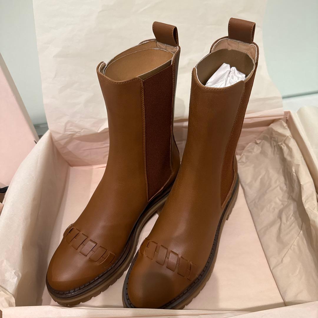 sergio rossi ブラウン サイドゴアブーツ