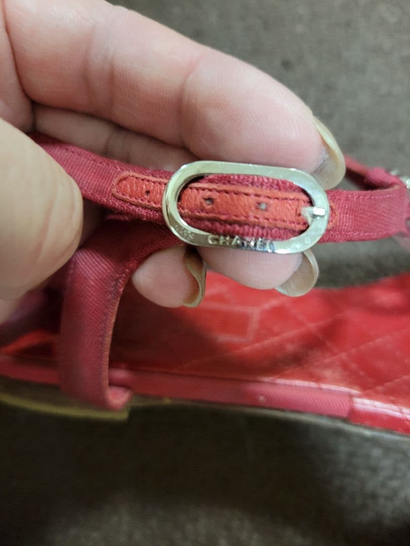 CHANEL チェーン フラットサンダル