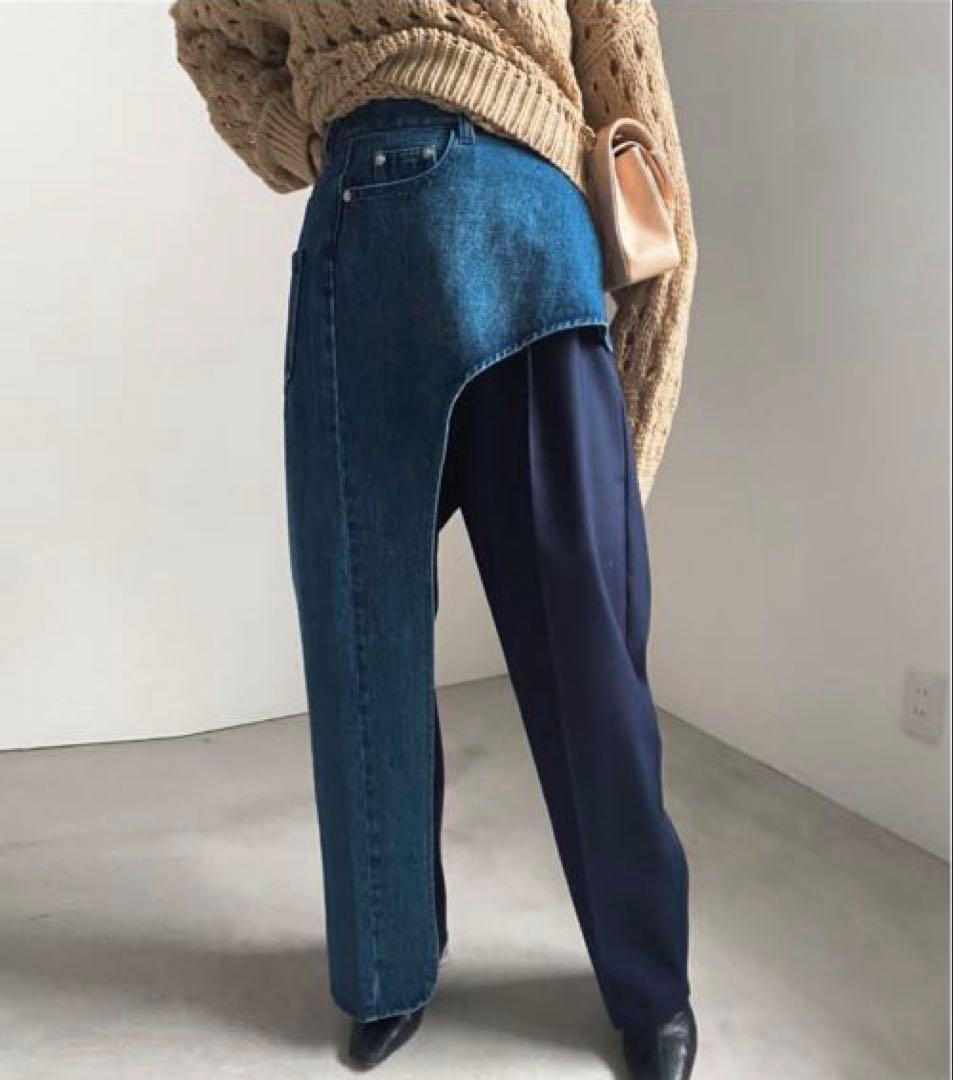 パンツ AMERI DENIM LAYERED TAPERED PANTS