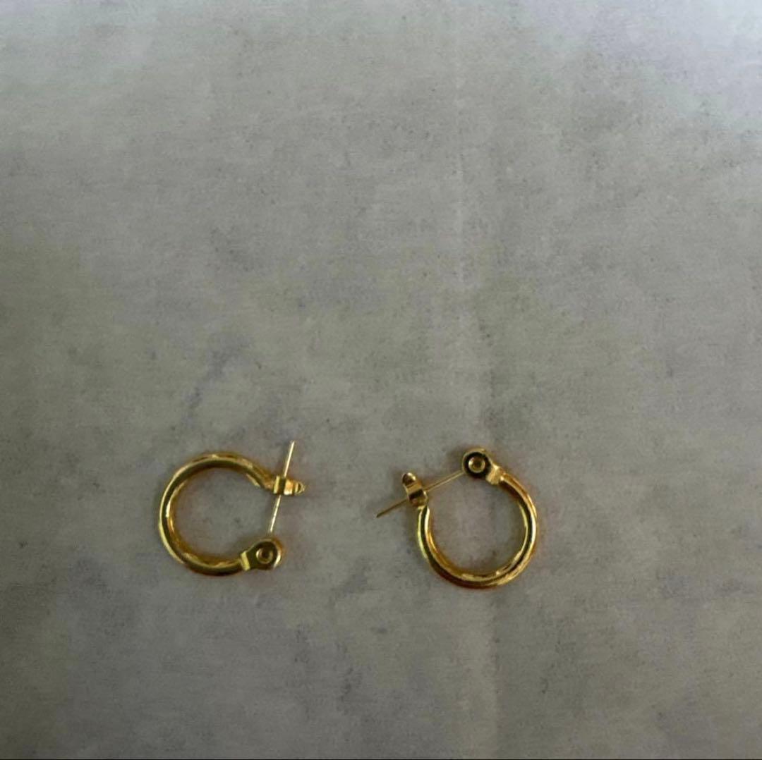 k18ゴールドフープピアス メンズ用
