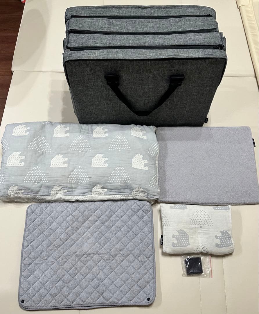 färskaファルスカ コンパクトベッドFree メランジグレー 敷きパット付き