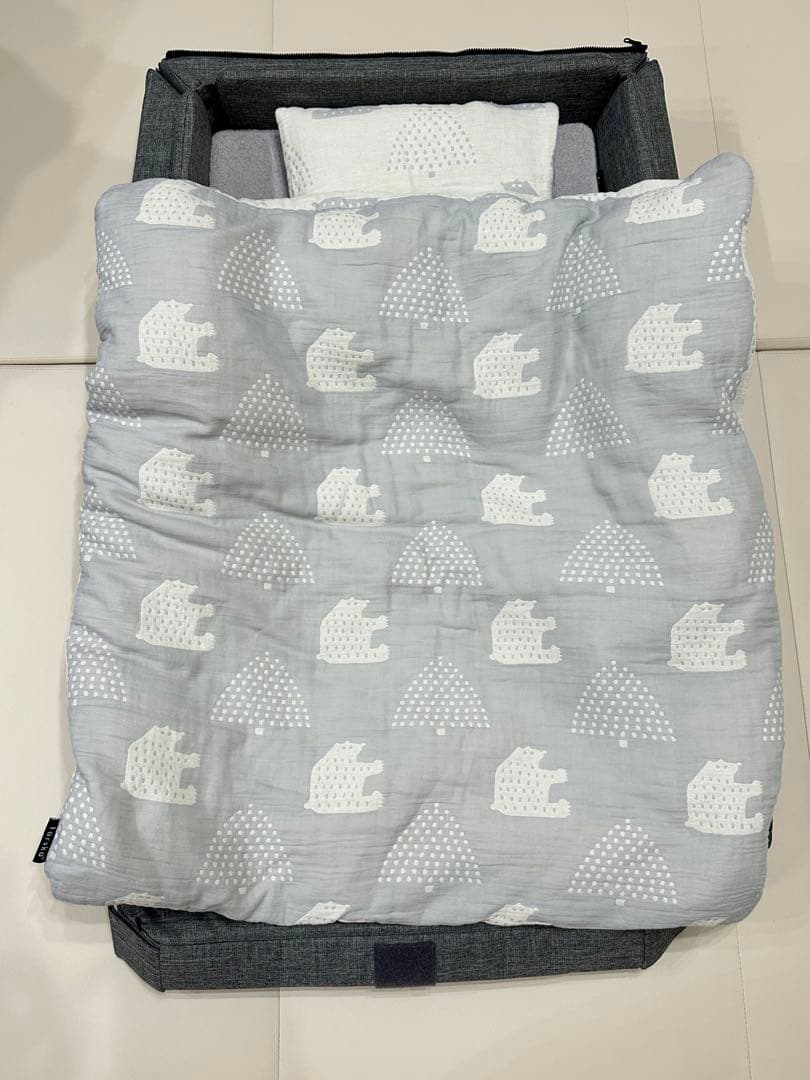 färskaファルスカ コンパクトベッドFree メランジグレー 敷きパット付き