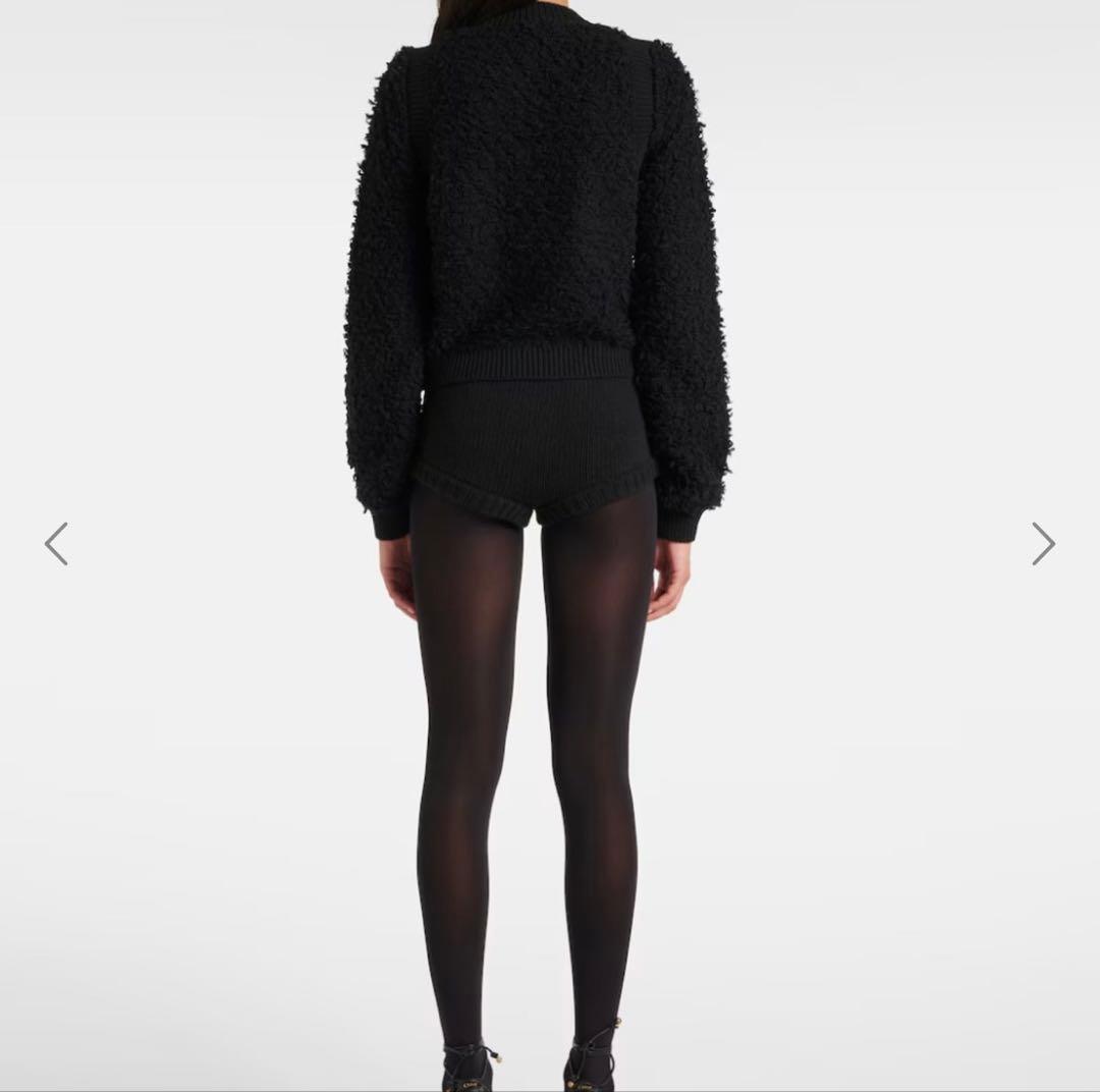 Chloé 25SS モヘア カシミヤ混 クロップド丈 カーディガン 金ボタン