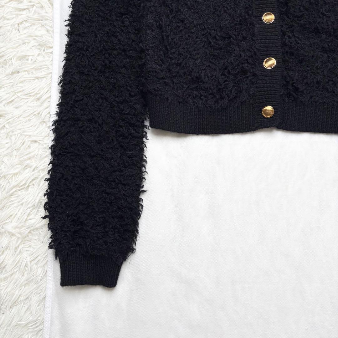 Chloé 25SS モヘア カシミヤ混 クロップド丈 カーディガン 金ボタン
