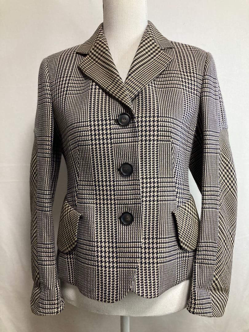 AKRIS チェック柄 テーラードジャケット
