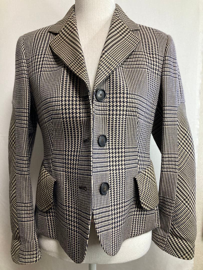 AKRIS チェック柄 テーラードジャケット