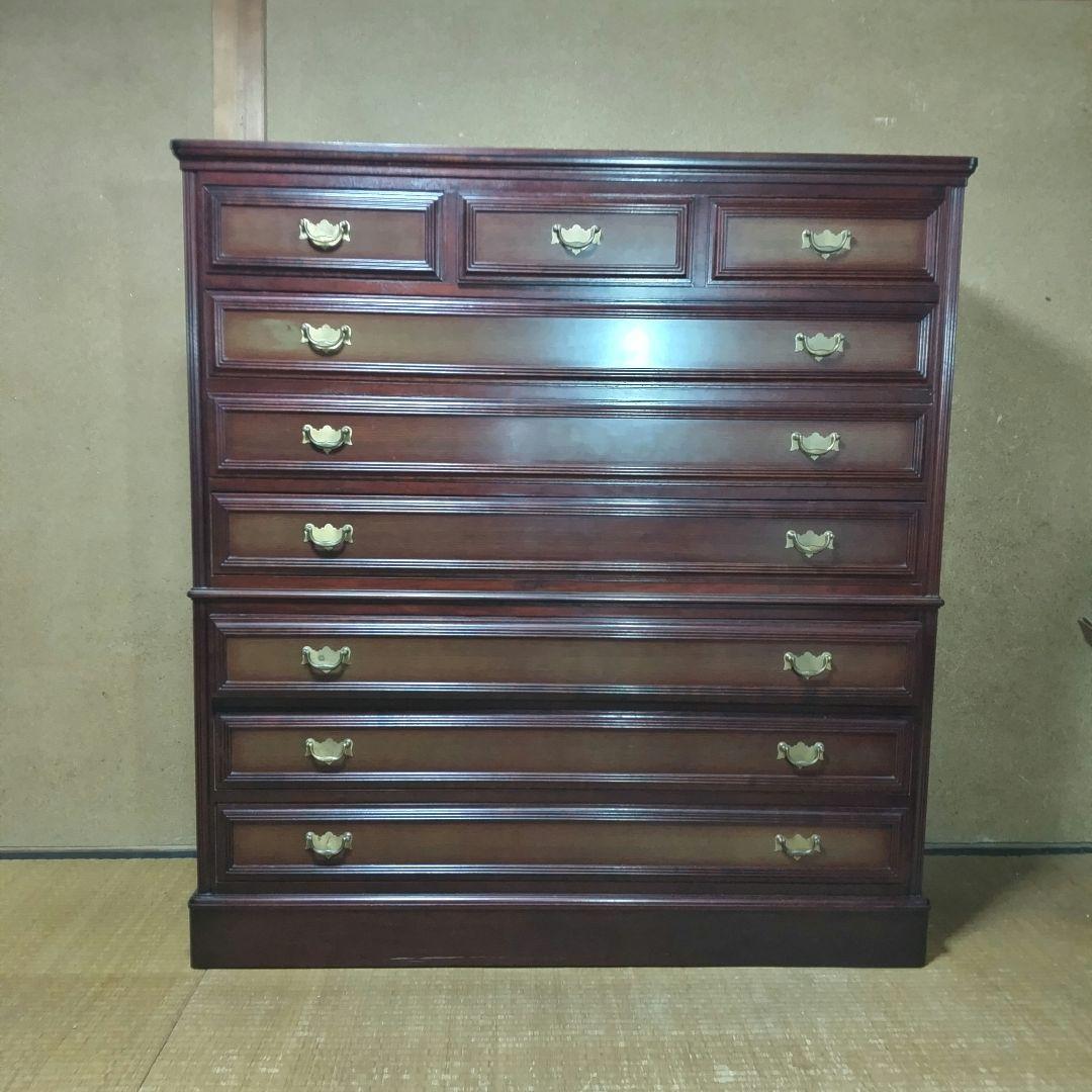 桐 木製 7段整理ダンス 分離可 可愛い取っ手 頑丈な造り チェスト