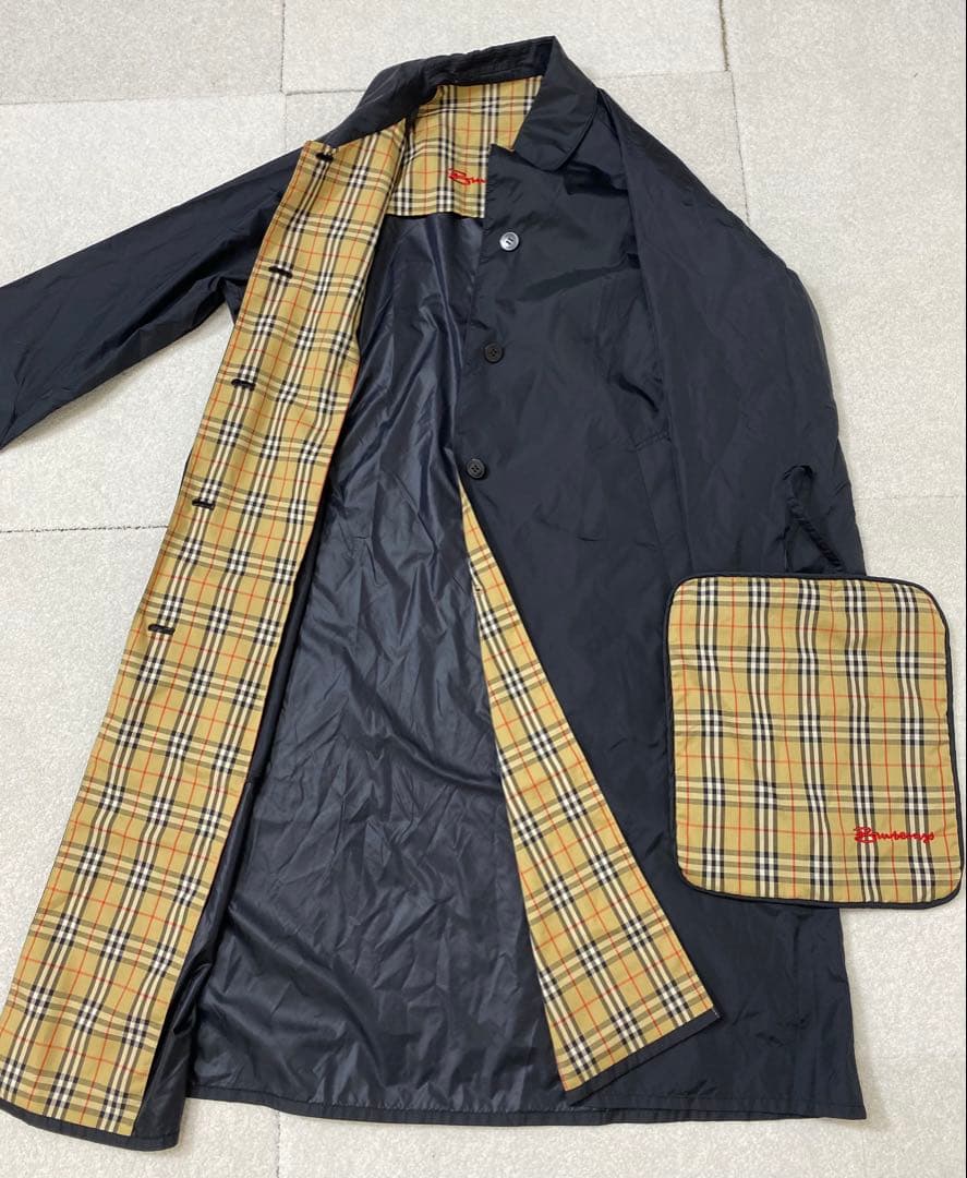 8783. BURBERRYS レインコート ノバチェック 収納袋