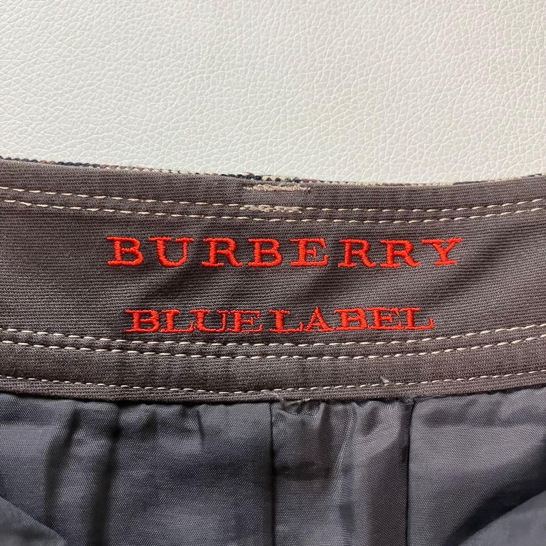 バーバリーブルーレーベル　キュロットスカート　ベルト　ノバチェック　36