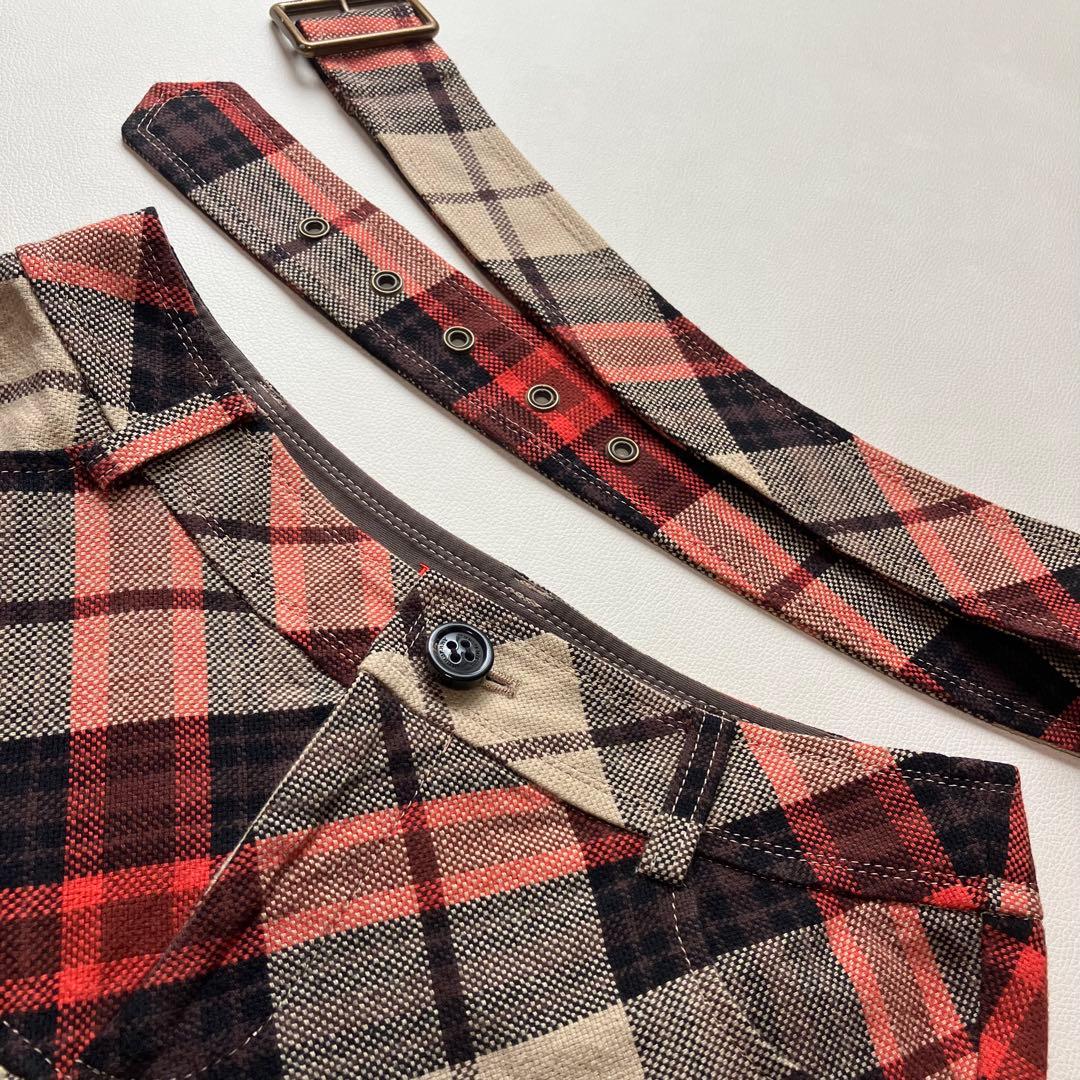 バーバリーブルーレーベル　キュロットスカート　ベルト　ノバチェック　36