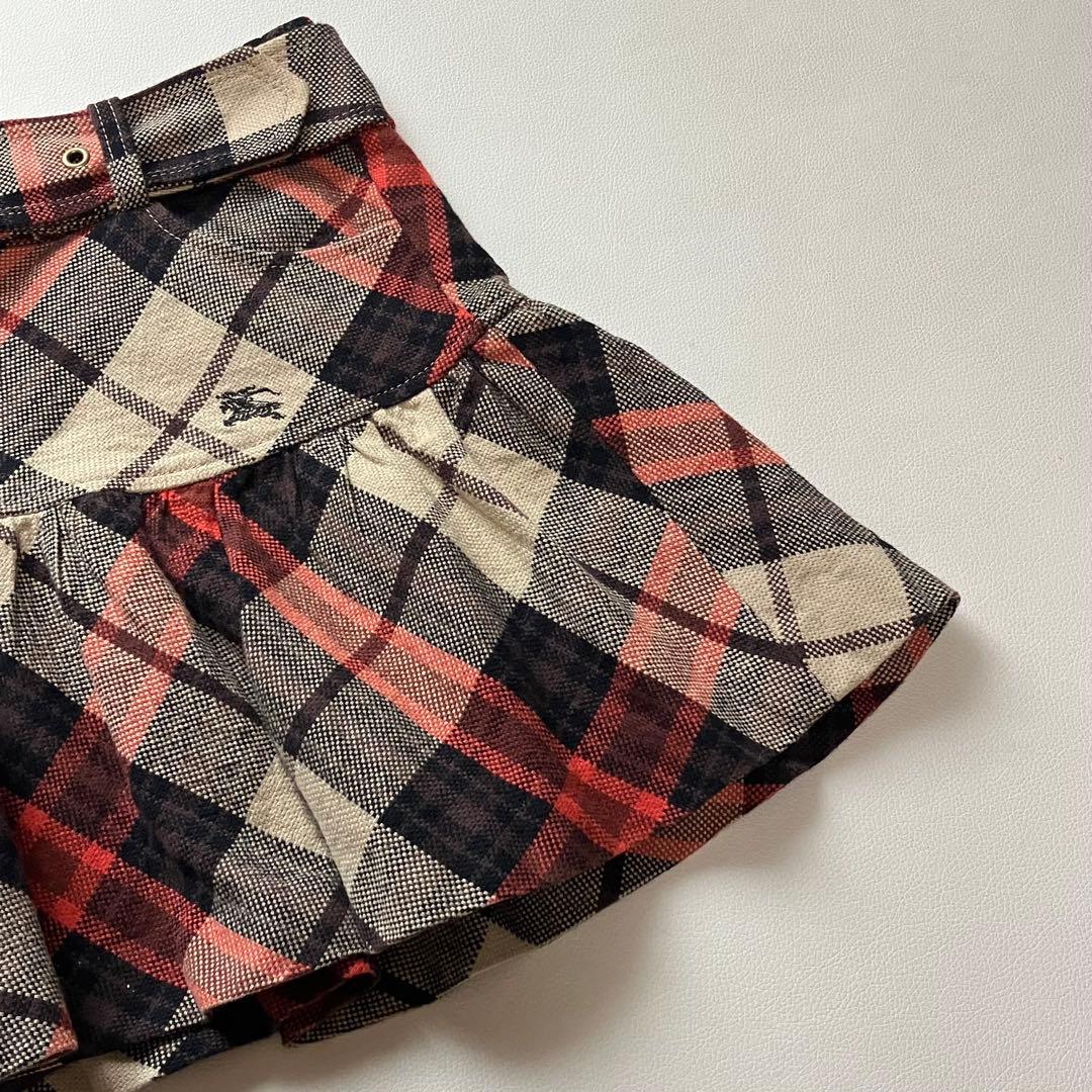 バーバリーブルーレーベル　キュロットスカート　ベルト　ノバチェック　36