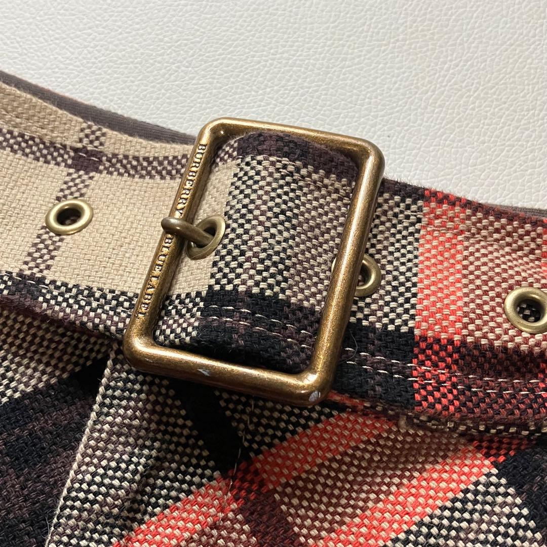 バーバリーブルーレーベル　キュロットスカート　ベルト　ノバチェック　36