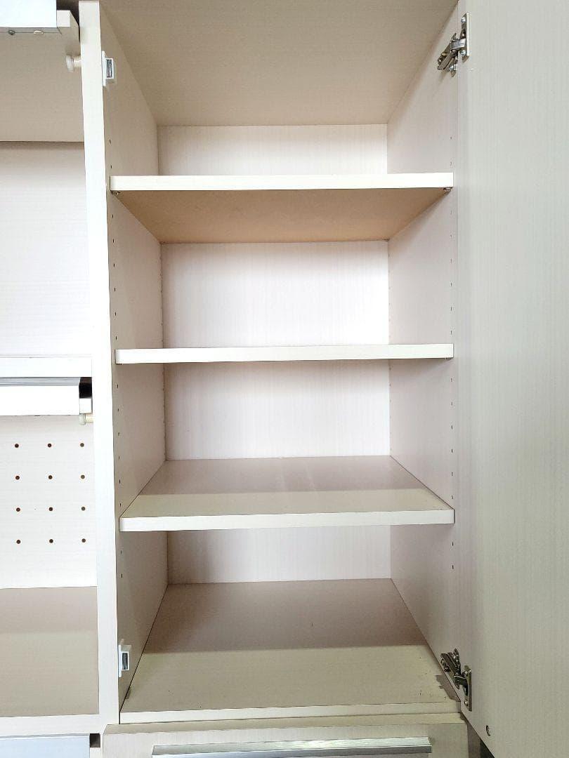 レンジボード フラップ扉収納付き キッチンボード ホワイト　食器棚