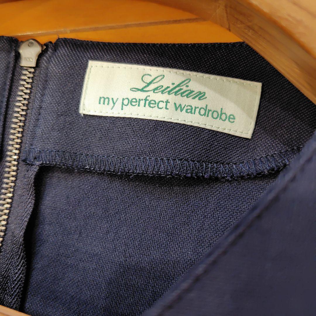 真*君様 レリアン 近年モデルネイビー Vネック Aライン ワンピース 七分袖9