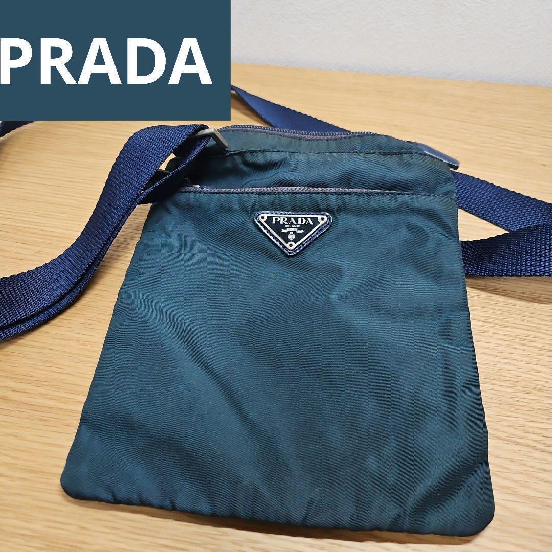 PRADA プラダ サコッシュ ショルダーバッグ ネイビー 三角ロゴ