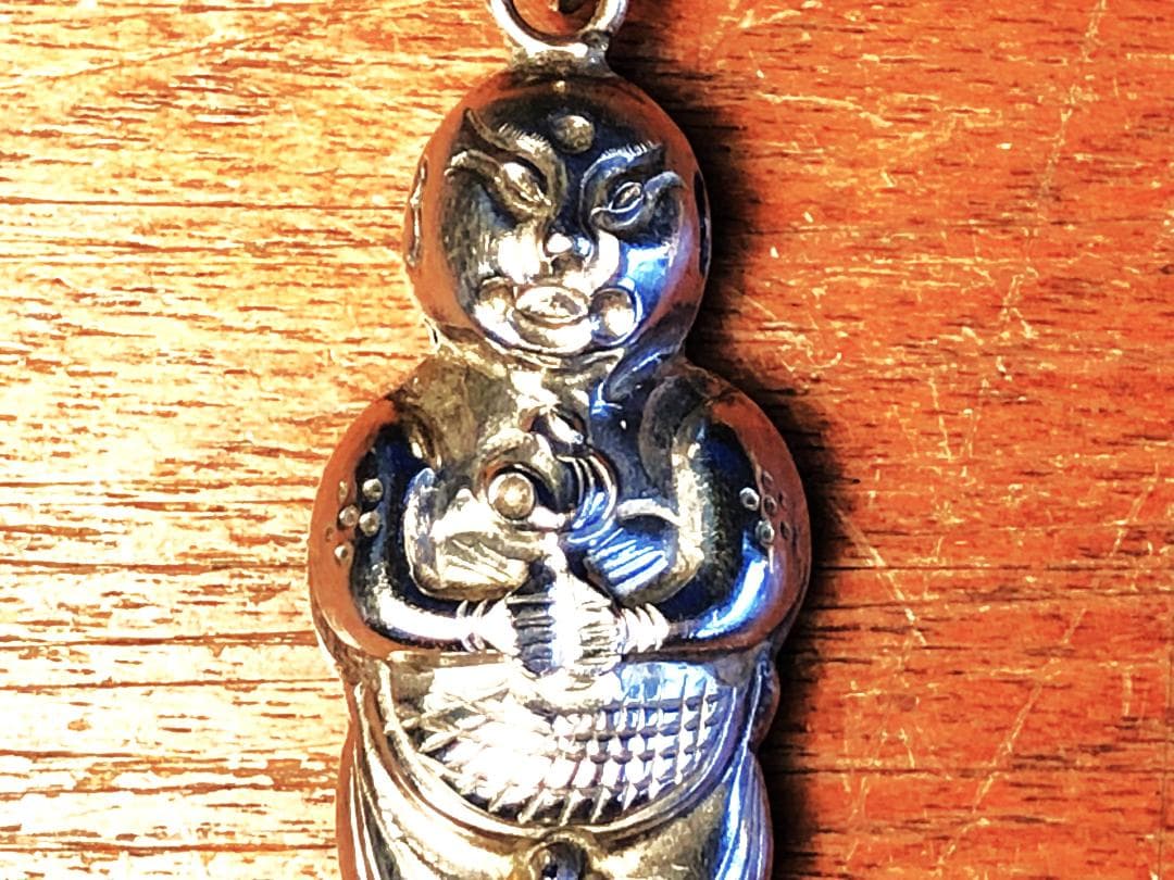 【 清朝時代 银小人 】　アクセサリー　陝西省文物　中華古玩