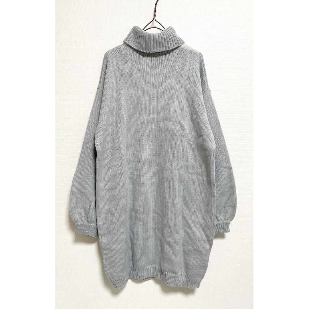 merry jenny 新品 ブルー プレゼントリボンタートルニットワンピース