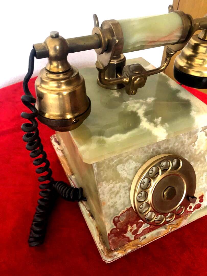 アンティーク　大理石　電話　昭和　レトロ　ダイヤル