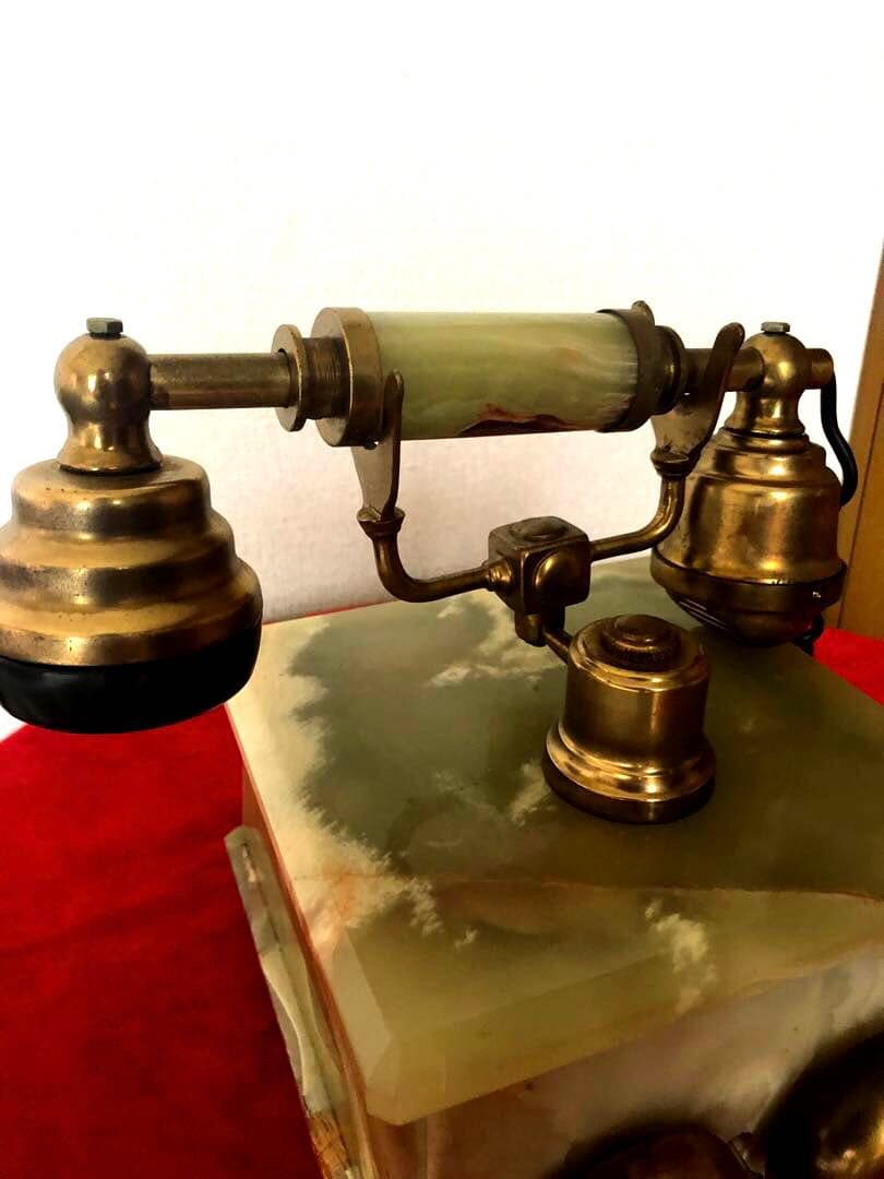 アンティーク　大理石　電話　昭和　レトロ　ダイヤル