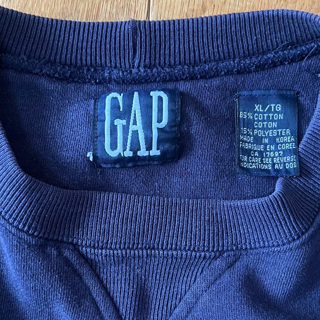 90s OLD GAP 無地 ブランク スウェット ナス紺 希少 デカタグ