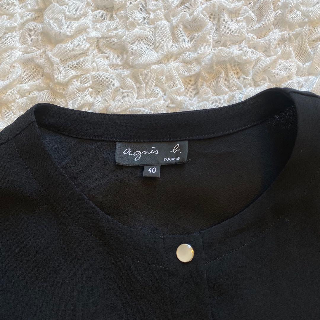 アニエスベー プレッション ロングカーディガン 40 L ブラック ワンピース