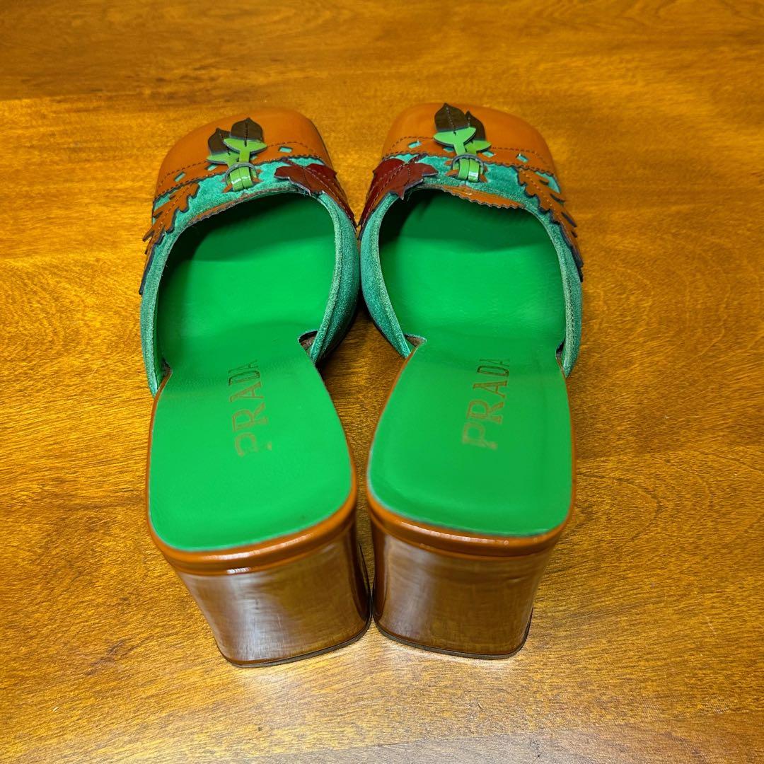レア！ PRADA ヴィンテージ F/W 1999 秋色 リーフ ミュール