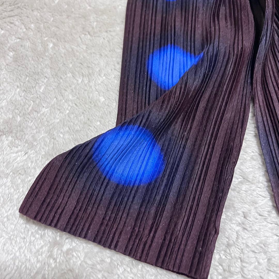 極美品　プリーツプリーズ　イッセイミヤケ　ドット　タートルネック　トップス