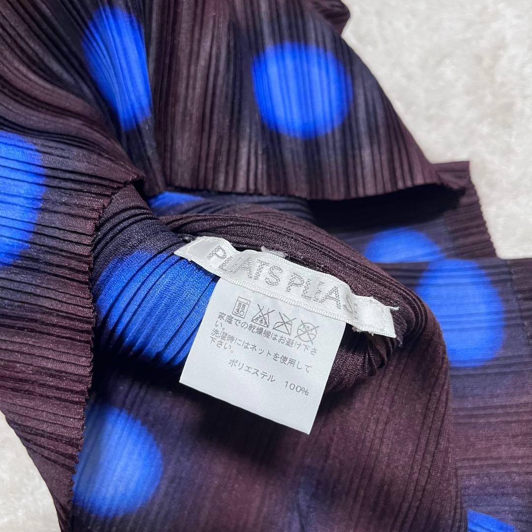 極美品　プリーツプリーズ　イッセイミヤケ　ドット　タートルネック　トップス