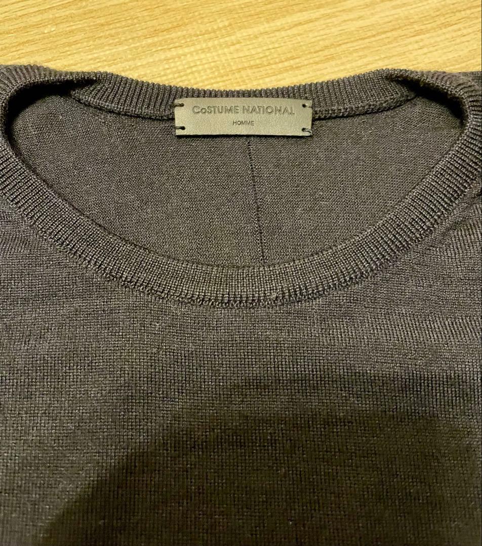 極美品 コスチュームナショナル カシミヤ・シルク混 ニット S 濃紺 イタリア製
