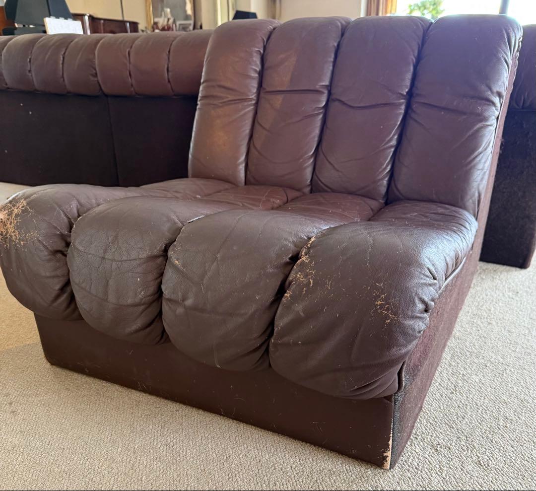 モビリア　ヴィンテージ　1人掛けソファ　椅子　スネークソファー風　desede